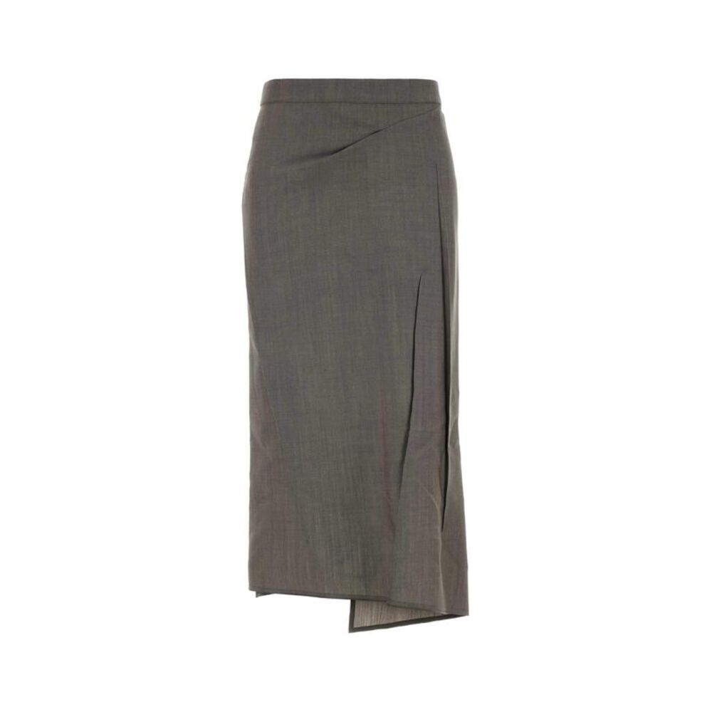 Victoria Beckham Women Victoria Beckham Women Dove Grey Wool Blend Skirt